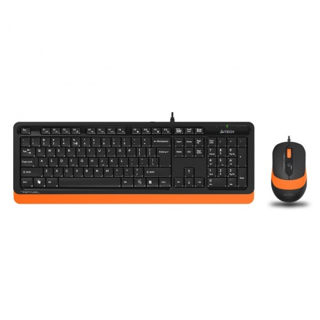 Набор клавиатура+мышь A4Tech Fstyler F1010 черный/оранжевый - фото 1