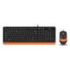 Набор клавиатура+мышь A4Tech Fstyler F1010 черный/оранжевый