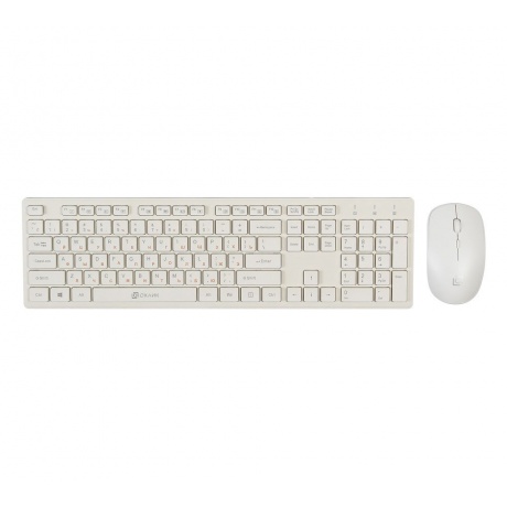 Набор клавиатура+мышь Oklick 240M белый - фото 1
