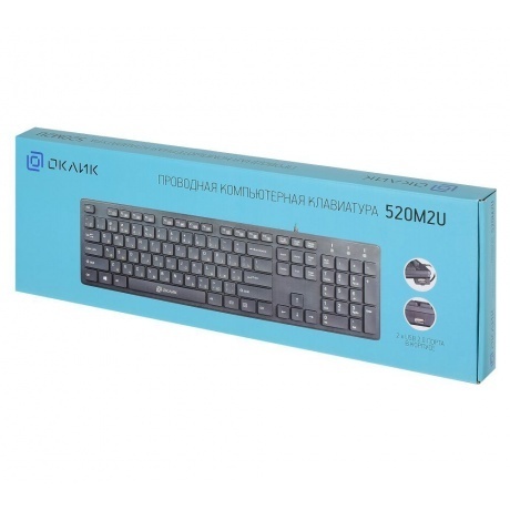 Клавиатура Oklick 520M2U черный - фото 9
