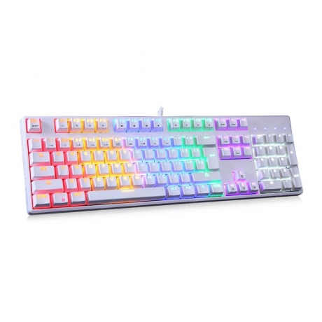 Игровая проводная клавиатура Motospeed K96 (CK107) Rainbow Xinda Blue switch белая - фото 1