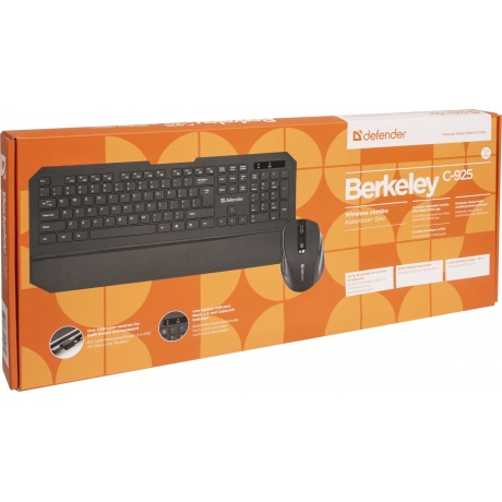 Набор клавиатура+мышь Defender Berkeley C-925 Nano Black USB - фото 2