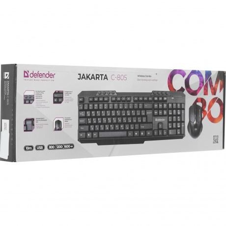 Набор клавиатура+мышь Defender Jakarta C-805 черный - фото 12