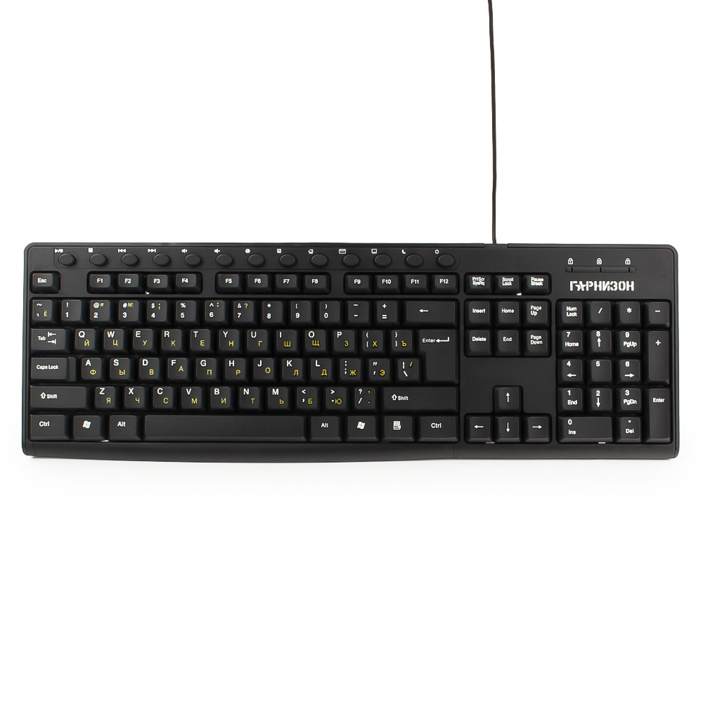 Клавиатура Гарнизон GKM-125 Black клавиатура для ноутбука apple a1286 без sd черная с подсветкой плоский enter