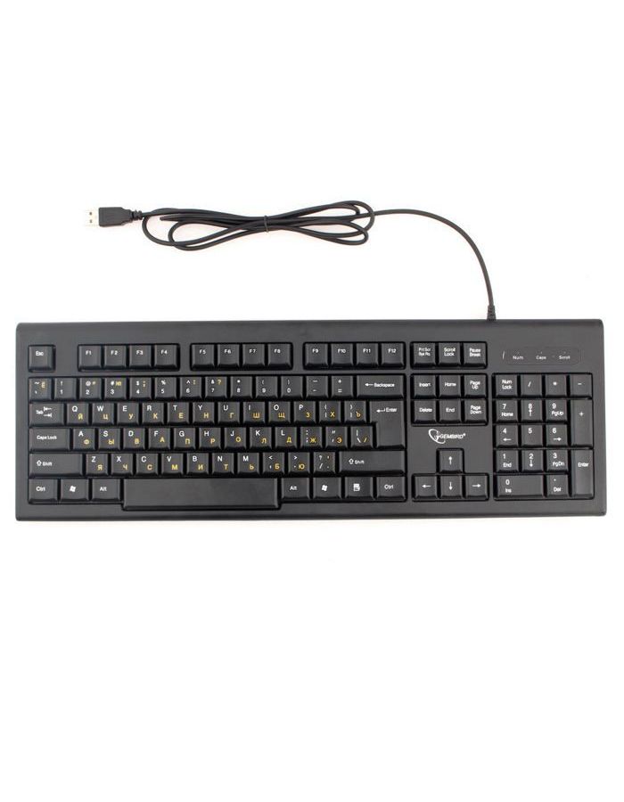 Клавиатура Gembird KB-8354U-BL Black USB клавиатура c лазерной гравировкой символов gembird kb 8355u bl