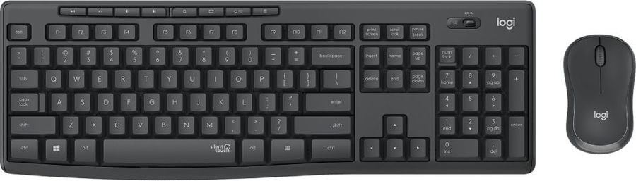комплект клавиатура мышь logitech silent wireless combo mk295 графитовый только английская Набор клавиатура+мышь Logitech MK295 Silent Wireless Combo черный