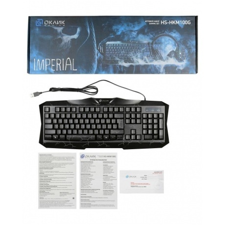 Комлект Oklick HS-HKM100G Imperial черный - фото 23