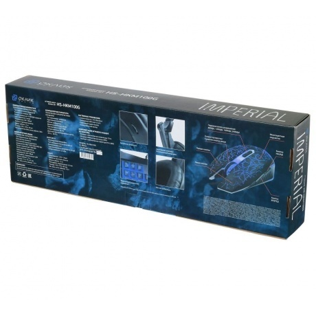 Комлект Oklick HS-HKM100G Imperial черный - фото 28