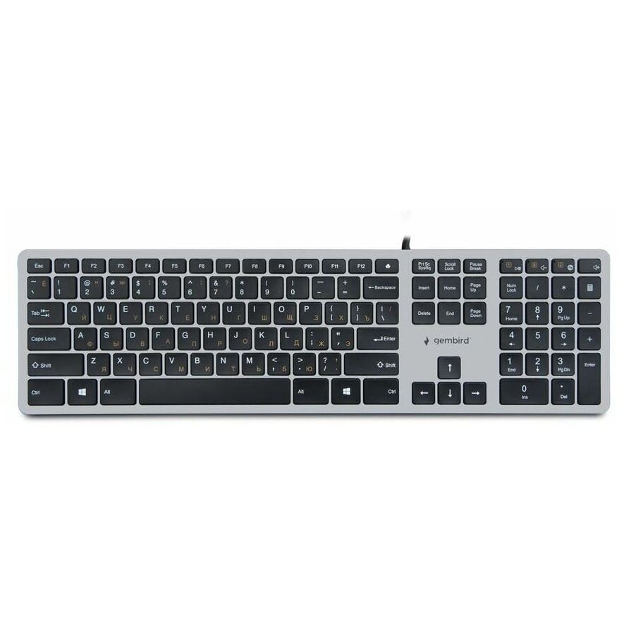 цена Клавиатура Gembird KB-8420 grey/black (KB-8420)