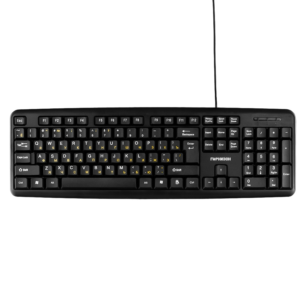 Клавиатура Гарнизон GK-100XL black (GK-100XL) клавиатура для ноутбука samsumg ba75 03221c плоский enter черная без рамки с подсветкой