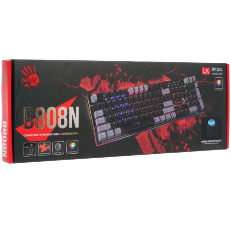 Клавиатура A4Tech Bloody B808N черный/серый - фото 8