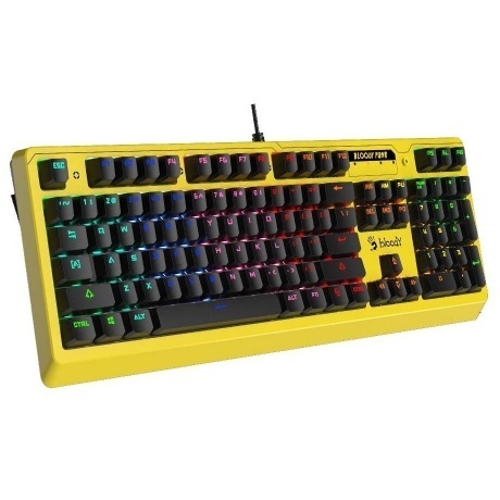 Клавиатура A4Tech Bloody B810RC Punk желтый/черный - фото 2