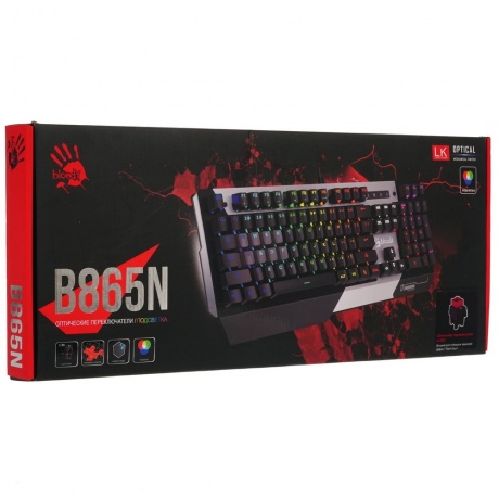 Клавиатура A4Tech Bloody B865N серый/черный - фото 10