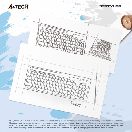 Клавиатура A4Tech Fstyler FBK25 белый/серый - фото 14