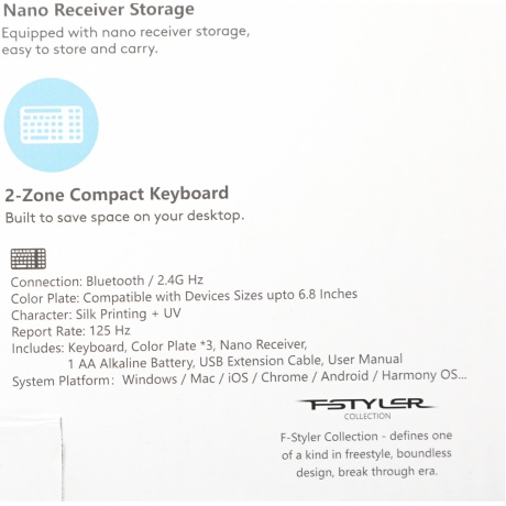 Клавиатура A4Tech Fstyler FBK25 белый/серый - фото 15