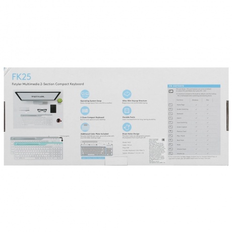 Клавиатура A4Tech Fstyler FK25 белый/серый - фото 7