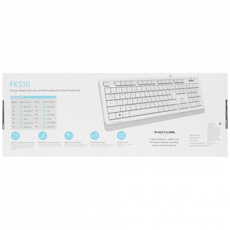Клавиатура A4Tech Fstyler FKS10 белый/серый - фото 6
