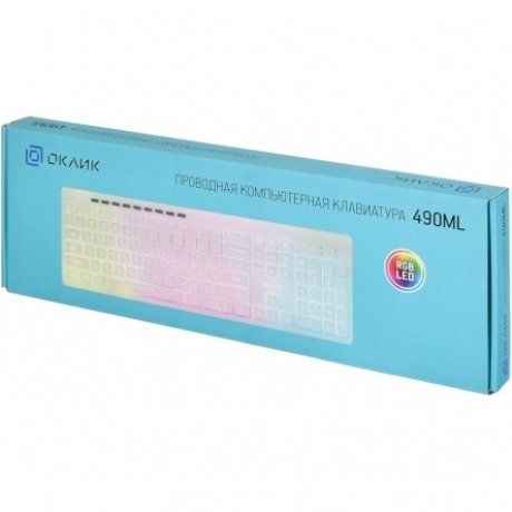 Клавиатура Oklick 490ML белый USB - фото 10