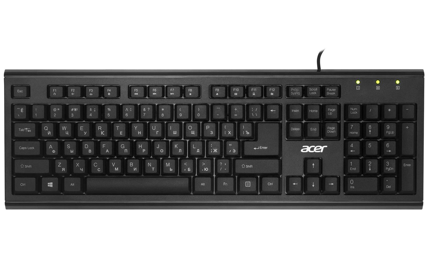 Клавиатура Acer OKW120 черный (ZL.KBDEE.006) клавиатура для ноутбука acer e5 473 p n pk131bq2a00 nsk rd1sc lv4t a50b nki14170ep 54560000ekc01