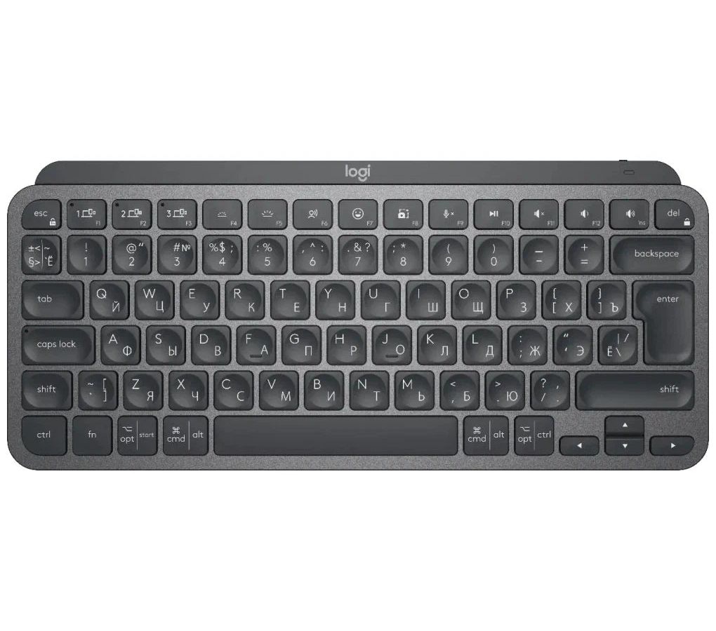 Клавиатура Logitech MX Keys Mini темно-серый/черный (920-010501) клавиатура logitech mx mini illuminated graphite 920 010501