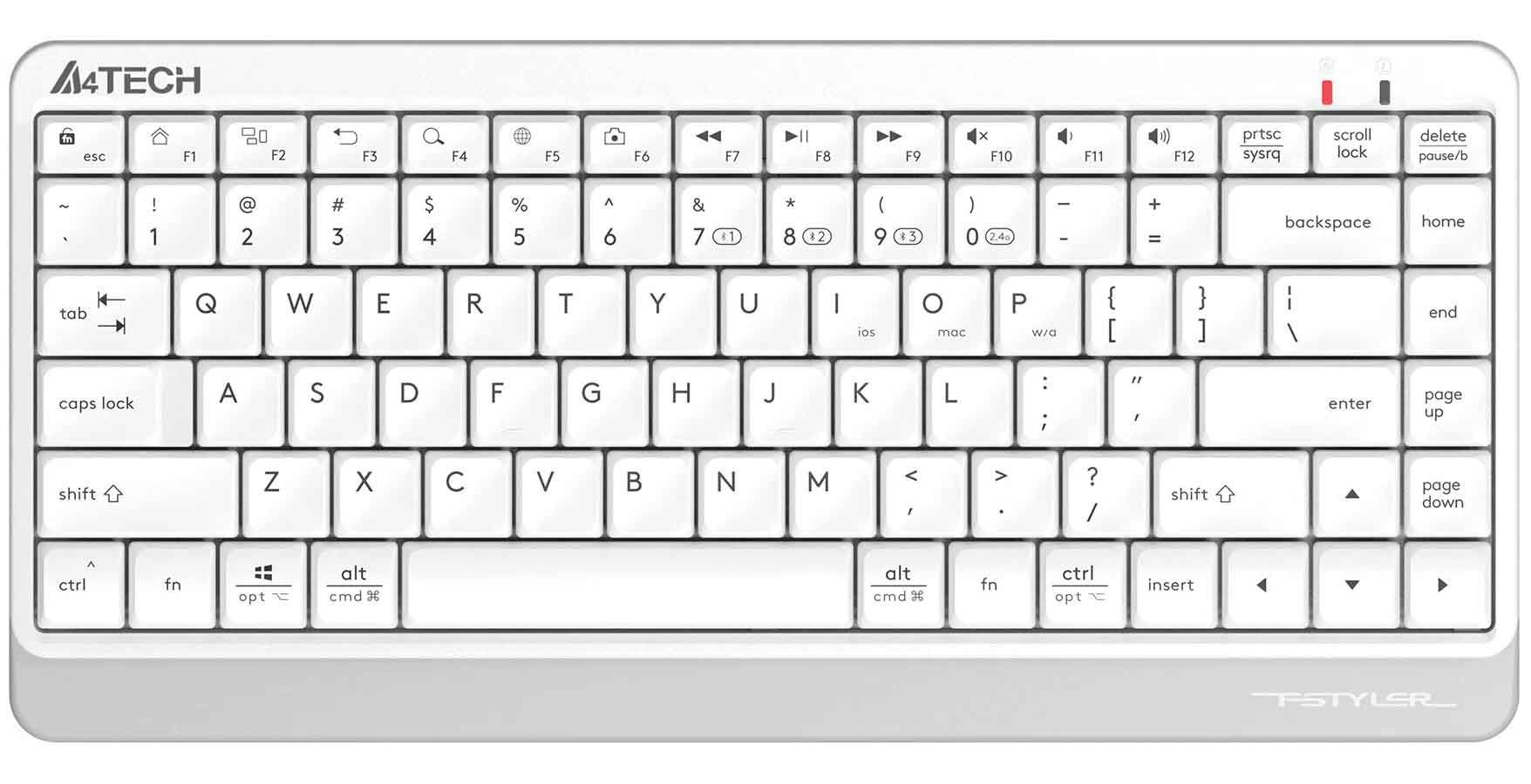 Клавиатура A4Tech Fstyler FBK11 белый/серый клавиатура a4tech fstyler fbk11 bluetooth