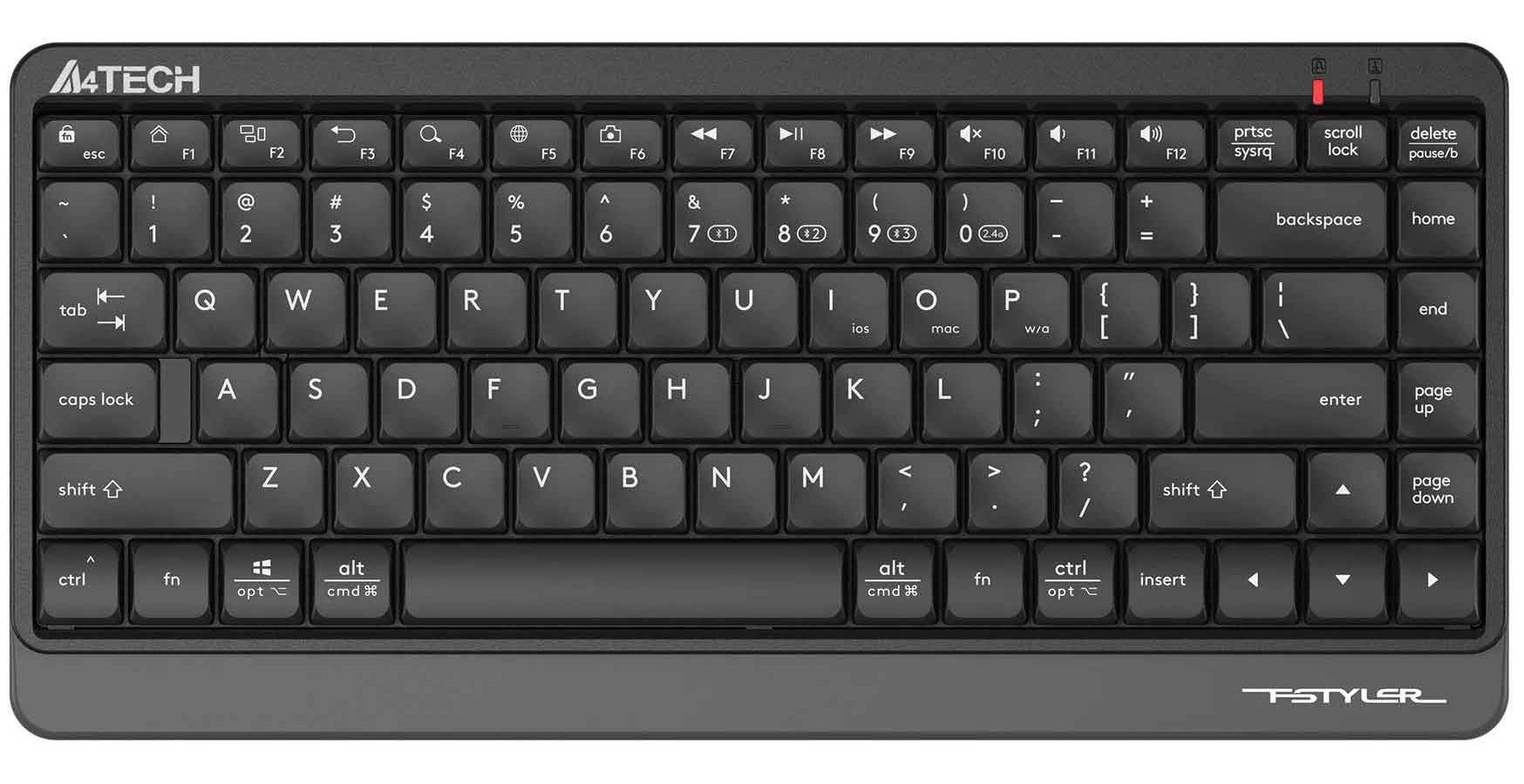 Клавиатура A4Tech Fstyler FBK11 черный/серый клавиатура a4tech fstyler fbk11 bluetooth