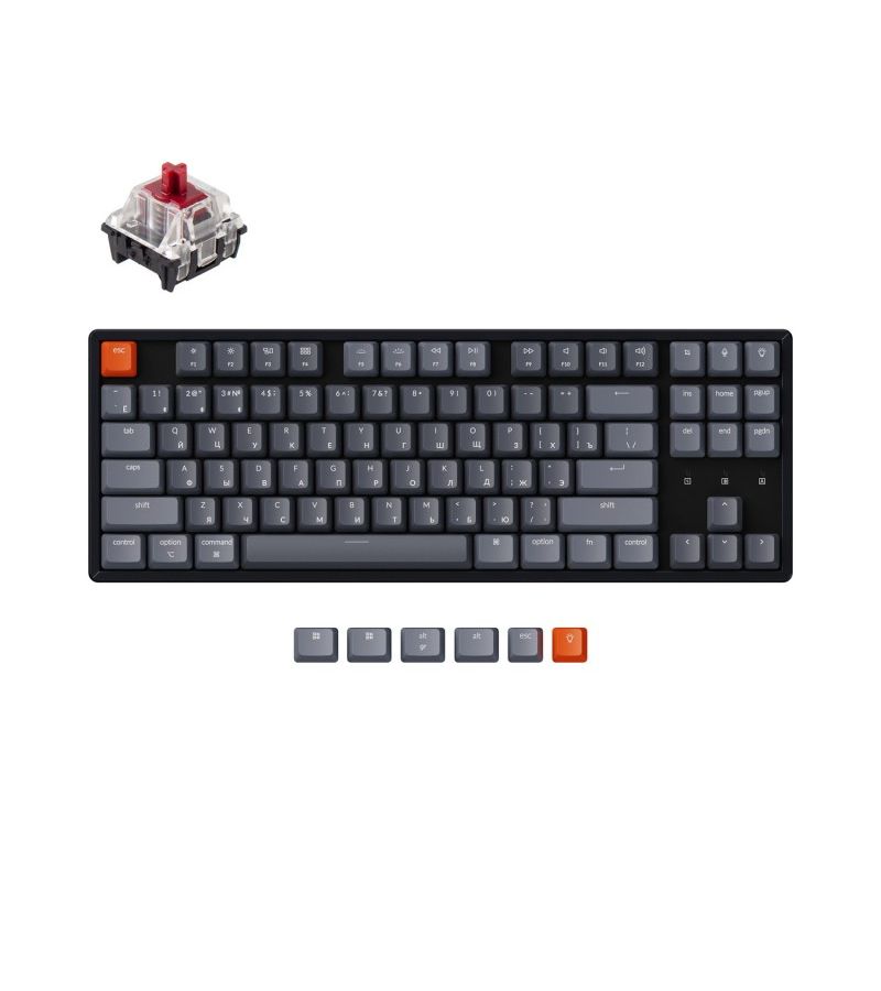 Клавиатура Keychron K8, Gateron Red Switch (K8J1) игровая клавиатура keychron k8 white led gateron red