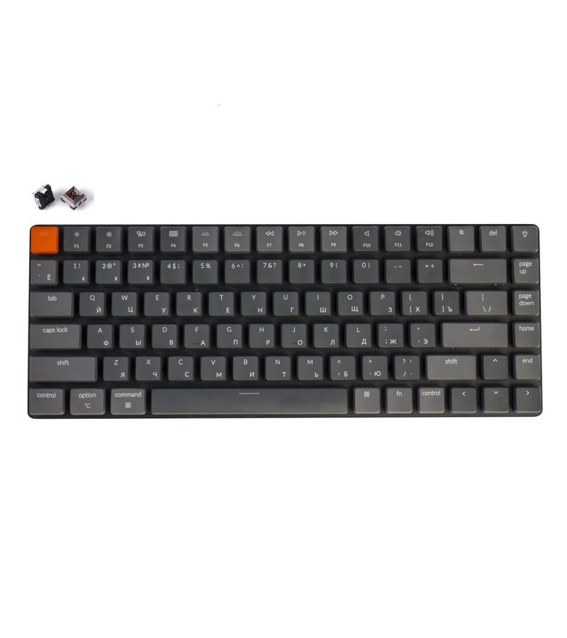 Клавиатура Keychron K3 Brown Switch (K3E3) 84 клавиши, RGB подсветка клавиатура keychron k6p j3 68 кл k pro mechanical brown switch rgb hot swap алюм рамка