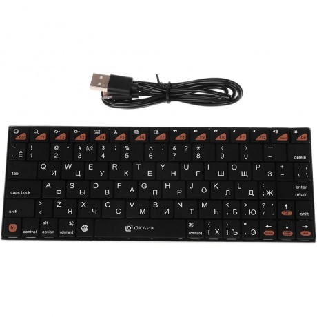 Клавиатура Oklick 840S черный беспроводная BT slim - фото 12