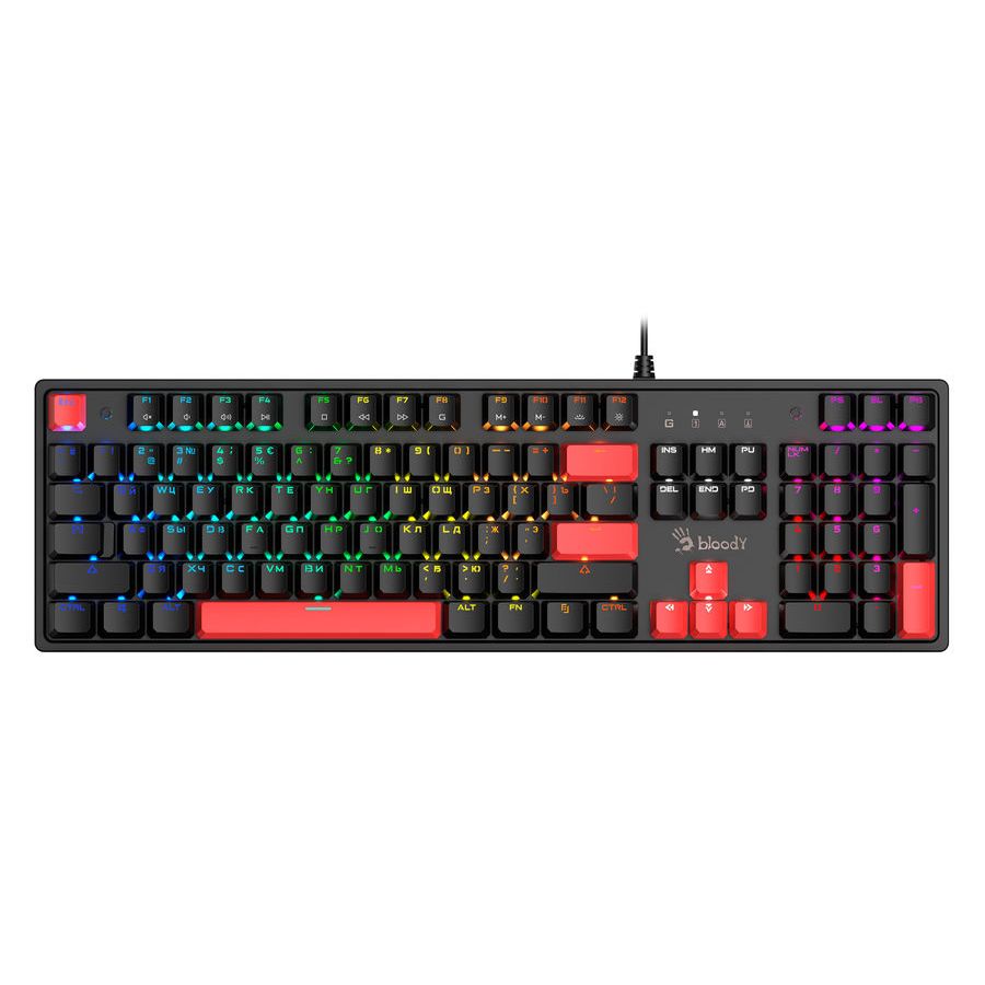Клавиатура A4Tech Bloody S510N черный/красный (S510N (FIRE BLACK)) цена и фото