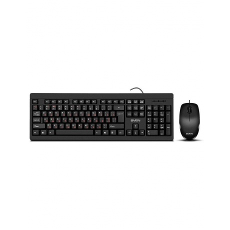 Набор клавиатура и мышь SVEN KB-S320C чёрные (USB, 105 кл, 4 кнопки, 1000 dpi) - фото 1