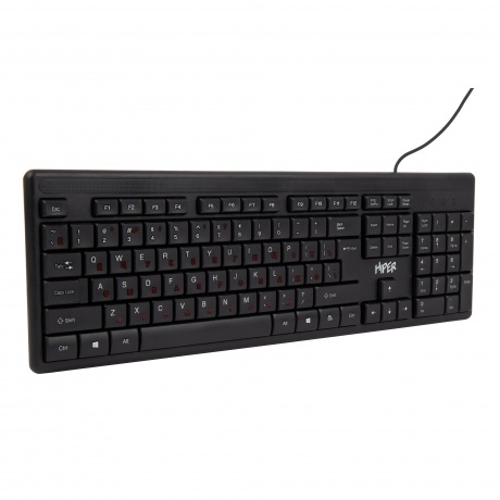 Клавиатура HIPER OK-1100, USB, 104, 1.5m, black - фото 4