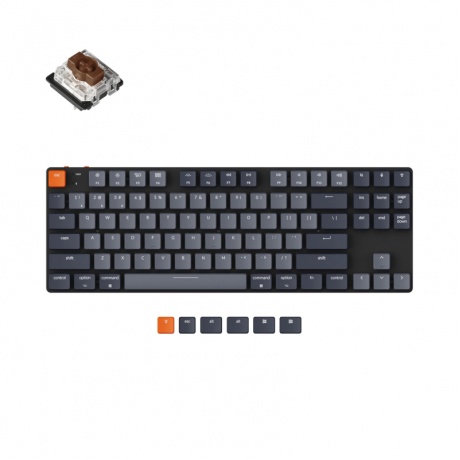 Клавиатура ультратонкая Keychron K1SE, TKL, RGB подсветка, Brown Switch (K1SE-E3) - фото 1