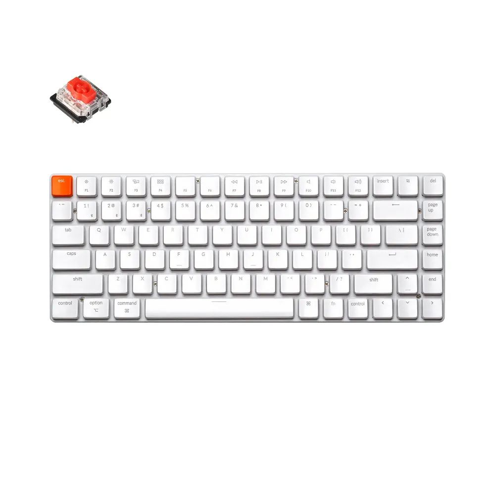 Клавиатура Keychron K3, 84 клавиши, без подсветки, Gateron Red Switch беспроводная мини клавиатура rii k24t беспроводная клавиатура 2 4g с тачпадом и мышью комбинированная клавиатура для пк android tv box linux windows