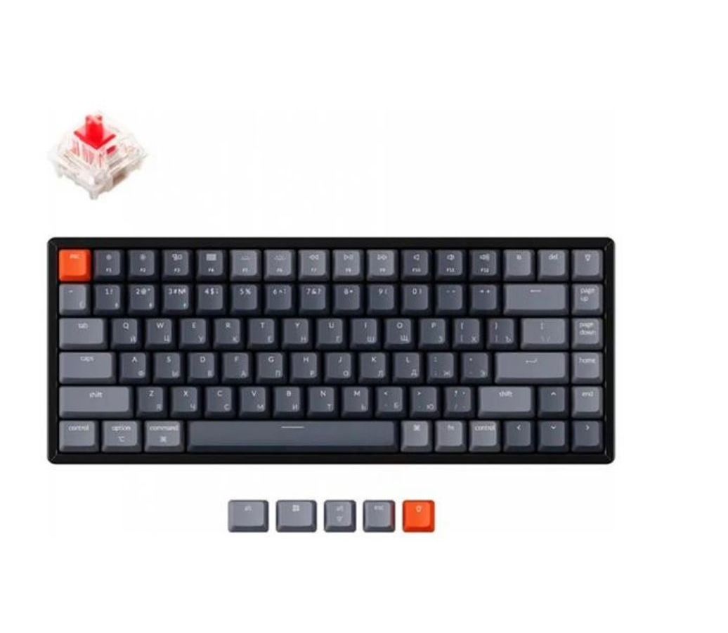 Клавиатура Keychron K2, 84 клавиши, алюм. корпус, RGB, Hot-Swap, Gateron Brown Switch клавиатура keychron k3 red switch k3e1 84 клавиши rgb подсветка