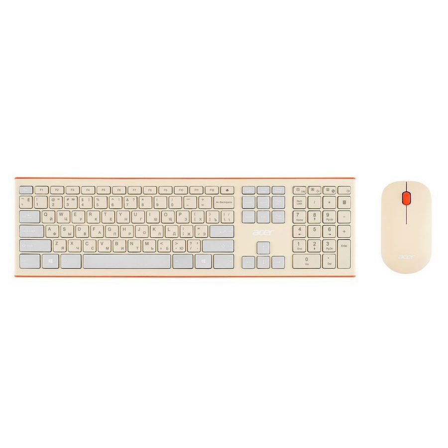 Клавиатура + мышь Acer OCC200 бежевый/коричневый (ZL.ACCEE.004) клавиатура мышь acer occ200 белый желтый zl accee 002