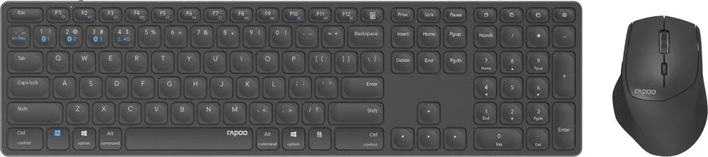 комплект клавиатура мышь rapoo 9700м dark grey серый серый 14521 Клавиатура + мышь Rapoo 9800M серый (14523)