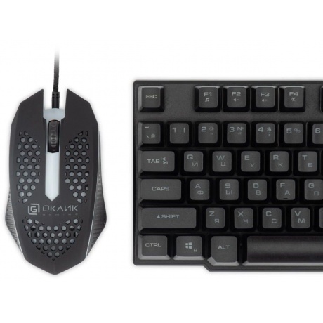 Клавиатура + мышь Oklick 400GMK черный USB LED (1546779) - фото 11