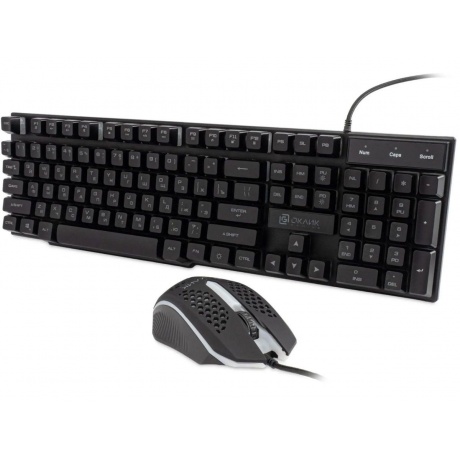 Клавиатура + мышь Oklick 400GMK черный USB LED (1546779) - фото 12