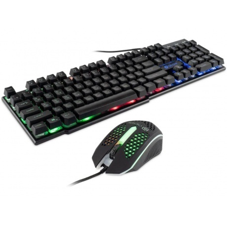 Клавиатура + мышь Oklick 400GMK черный USB LED (1546779) - фото 6