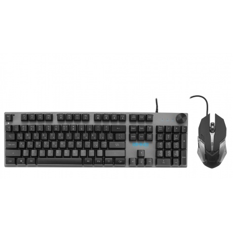 Клавиатура + мышь Oklick 500GMK черный/серый (1546797) - фото 2