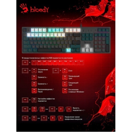 Клавиатура A4Tech Bloody S510R механическая белый - фото 20