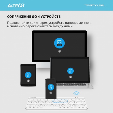 Клавиатура A4Tech Fstyler FBK30 белый - фото 13