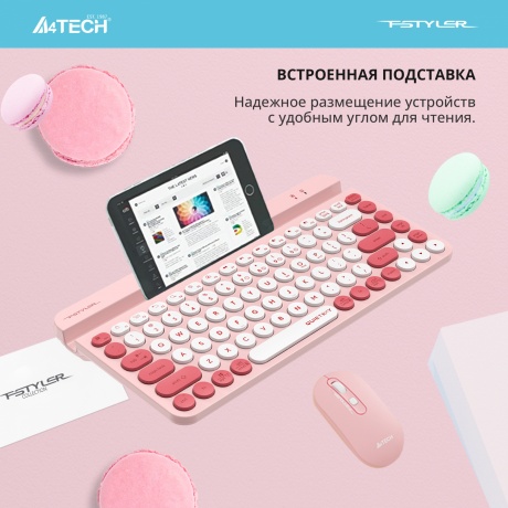 Клавиатура A4Tech Fstyler FBK30 розовый - фото 13