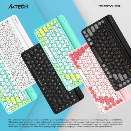 Клавиатура A4Tech Fstyler FBK30 розовый - фото 20