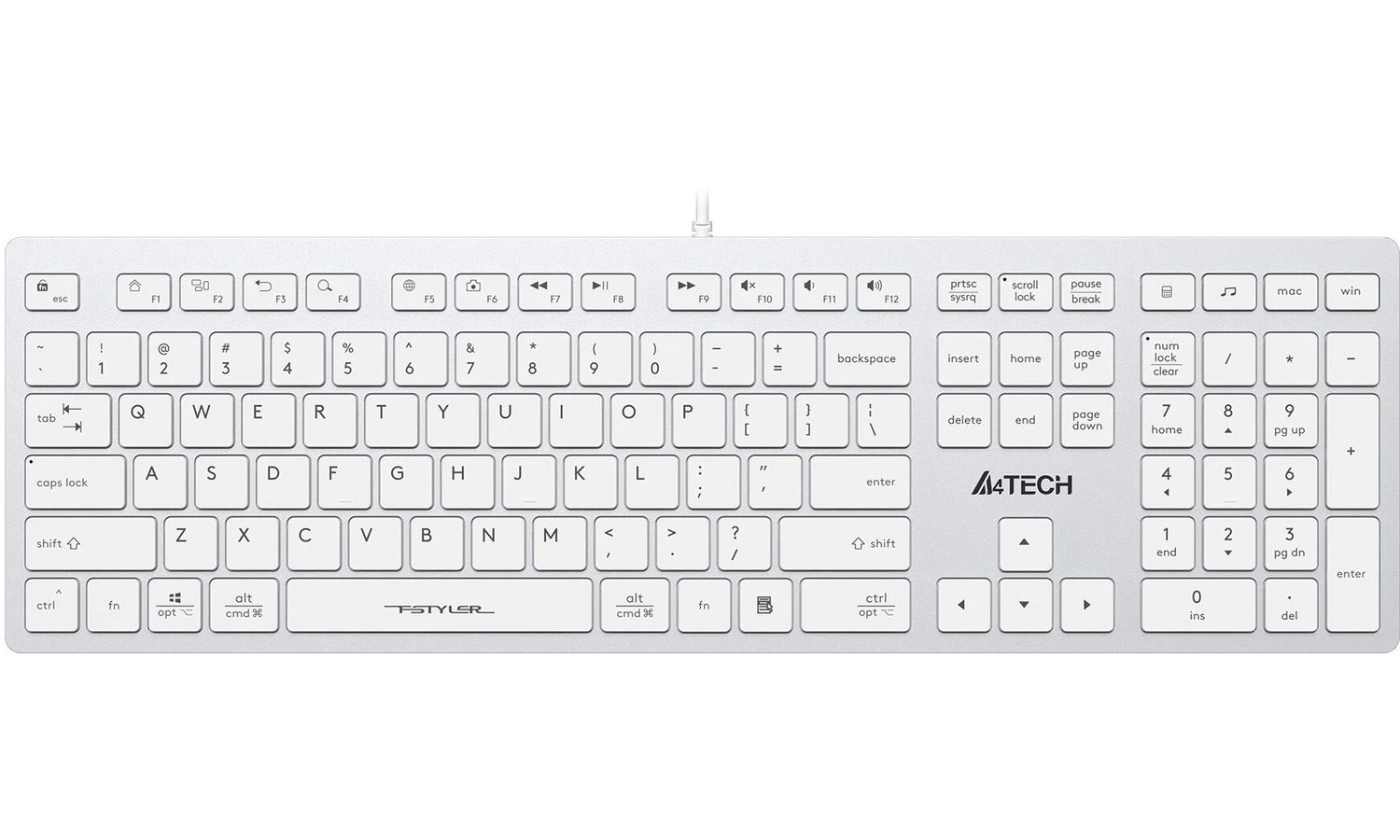 цена Клавиатура A4Tech Fstyler FX50 белый