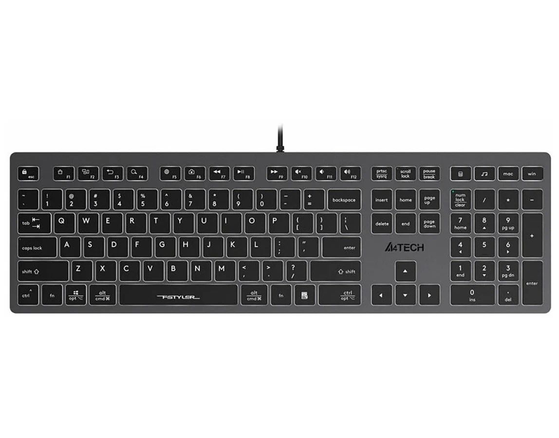 Клавиатура A4Tech Fstyler FX60 серый клавиатура a4tech fstyler fx60 usb slim multimedia led grey neon