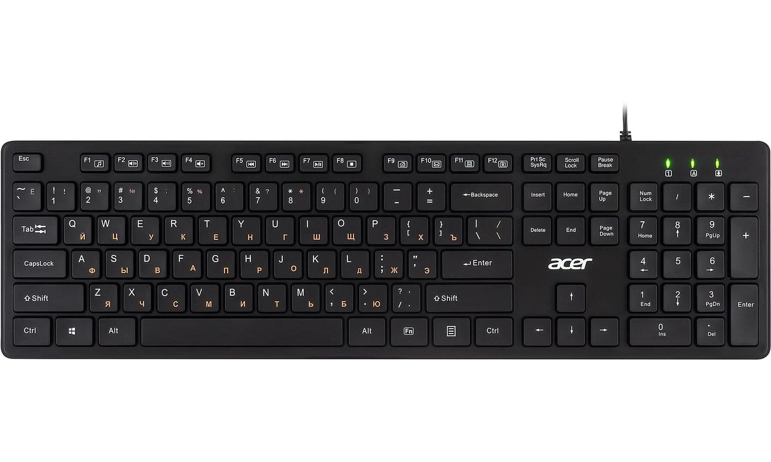 Клавиатура Acer OKW122 черный USB (ZL.KBDEE.00C) новая русская клавиатура для ноутбука acer aspire 5755g 5830t черная русская клавиатура