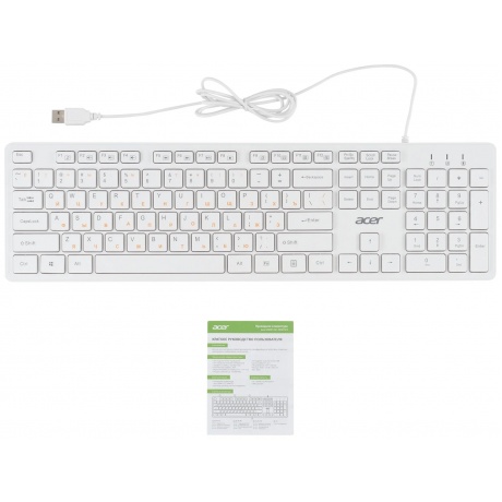 Клавиатура Acer OKW123 белый USB (ZL.KBDEE.00D) - фото 7