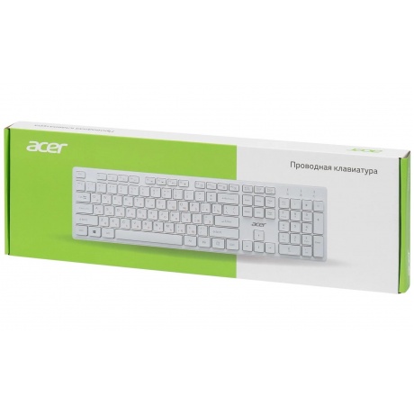 Клавиатура Acer OKW123 белый USB (ZL.KBDEE.00D) - фото 8